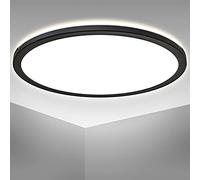 B.K.Licht Plafon LED techo con retroiluminación indirecta, Ultra plano panel de techo LED luz 29mm, Lampara techo Moderna con alto brillo, luz blanca neutra, 3000lm, Ø42cm, Energía eficiente - 22W