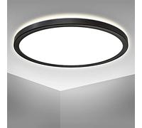 B.K.Licht Plafon LED techo con retroiluminación indirecta, Ultra plano panel de techo LED luz 29mm, Lampara techo Moderna con alto brillo, luz blanca neutra, 3000lm, Ø29.3cm Energía eficiente - 22W