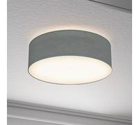 B.K.Licht - Lámpara de techo textil, Pantalla de tela, Fácil de montar, Plafon de Techo Luz suave, 1 Casquillo E27 Max 40W, elegante Plafon Techo Dormitorio, Cocina, Salón, Ø 30cm, Sin bombilla, Gris