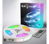 B.K.Licht - Tira LED USB de 5 m con mando a distancia, luz RGB colorida, regulable, autoadhesiva, tirar, listón, decoración de habitaciones y juegos, cinta