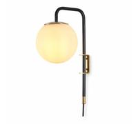 B·LED BARCELONA LED - Aplique de pared bola cristal con cable y enchufe Bilsen - E27