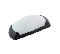 B·LED BARCELONA LED BarcelonaLED Aplique de Pared Exterior de Resina Negra con Difusor Blanco Opaco Portalámparas E27 IP66 Impermeable Emisión de Luz Frontal para Terraza Jardín Patio Balcón