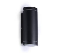 B·LED BARCELONA LED BarcelonaLED Aplique de Pared Exterior/Interior IP44 Impermeable Lámparas Aluminio Negro con Doble Portalámparas GU10 Luces para Arriba/Abajo para Jardín Balcón Patio Salón