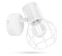 B·LED BARCELONA LED BarcelonaLED Aplique de Pared o Techo Vintage con Pantalla de Jaula Orientable Diseño Nórdico Industrial Color Blanco para Bombillas Casquillo E14