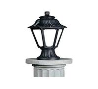 B·LED BARCELONA LED BarcelonaLED Fumagalli Farol de Pie Sobremuro Exterior IP55 Para Jardin Terraza Patio Estilo Farola Clásico Negro con Difusor Opal Casquillo E27