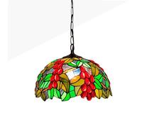 B·LED BARCELONA LED BarcelonaLED Lámpara Colgante de Techo Tiffany Barroco Retro Vintage Pantalla de Vidrio Mosaico Frutal Cristal Ø31cm E27 para Salón Dormitorio