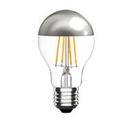 B·LED BARCELONA LED Bombilla A60 E27, 3000K, 6W, 600LM, Bombilla De Medio Espejo, Plateado, Blanco cálido