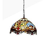 B·LED BARCELONA LED - Lámpara colgante inspiración Tiffany con mosaico floral en cristal