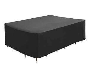 B.PRIME Funda Protectora para mesas de jardín y Grupos de Muebles - 300x250x90 cm - Cubierta Impermeable, Transpirable y estabilizada contra UV - Funda de protección de Lona de poliéster Oxford 210D