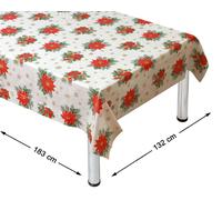 B/Sol Mantel Navidad 177 cm * 130 cm Rojo y Blanco