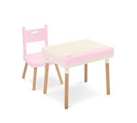 B. toys Escritorio Infantil con Silla Rosa y Marfil | Mesa y silla infantiles rosa y marfil con gestión de cables integrada para dibujo, lectura y manualidades, 3 años y +