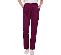 B-well ALESSI Unisex Pantalón Sanitario Mujer Pantalones Sanitarios Mujer Uniformes Sanitarios Mujer Hombre Cintura Elástica 3 Bolsillos Burdeos M