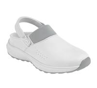 B-well Kai Zuecos médicos blancos - Zapatos de trabajo de enfermería para hombre y mujer, antideslizantes, anatómicos, suela de goma EVA, Blanco, 46 EU