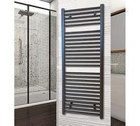 baanio - Radiador Toallero Agua Negro Mate | 80x50x45 cm, Hierro | Secatoallas Negro | Toallero Calefacción, Distancia Entre Ejes 45cm, Apto para Tubo Multicapa - PEX y Cobre