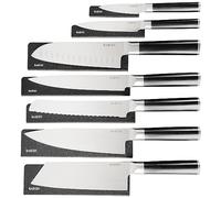 Babish Set de cuchillos de acero alemán, 1.4116 de alto contenido en carbono, 14 piezas, hoja de espiga entera forjada, con fundas