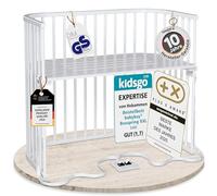 babybay Boxspring XXL - Cuna auxiliar de madera de haya maciza, compacta y transformable, altura regulable sin niveles, cuna de bebé (lacada en blanco)