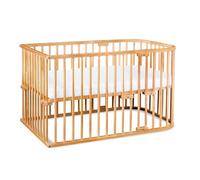 babybay Cuna Auxiliar Original de Madera de Haya Maciza/compacta y transformable/Altura Regulable sin Niveles/Cuna Creciente (lacada en Gris Pizarra)
