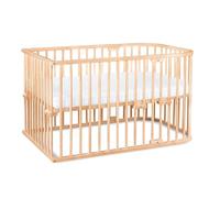 babybay Cuna Extra Grande de Madera de Haya Maciza, Altura Regulable sin Niveles y respetuosa con el Medio Ambiente, Juego de Cama Infantil (Lacado Natural)