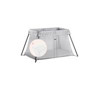BABYBJÖRN Cuna de Viaje Light, Plata con Sabana Ajustable para Cuna de Viaje Light