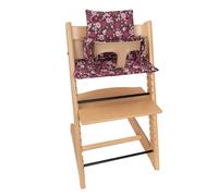 Babyline Funda Cojín para Trona Stokke. Compatible con Stokke, Tripp Trapp, Trona Evolutiva y Trona. Algodón, Ultrablando, Estándar, Flor Purple