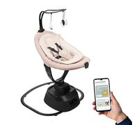 Babymoov Balancín eléctrico Swoon Evolution – Mocca – App móvil, música, asiento 360° y reductor