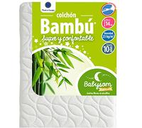 Babysom - Colchón Cuna Bebé Bambú - 70x140 cm - Natural - Altura 14 cm - Antiácaros - Antiasfixia - Transpirable - Reglaje Térmico - Desenfundable