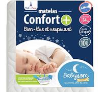Babysom - Colchón Cuna Bebé Confort+ - 60 x 120 cm - Altura 14 cm - Antiasfixia - Transpirable - Reglaje Térmico - Desenfundable - Garantía 10 años