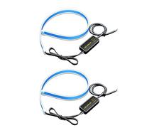 Baceyong 2 tiras de tubo LED flexibles ultrabrillantes, tira de luz impermeable diurna, tubo flexible DRL, tira de silicona de doble color para coche