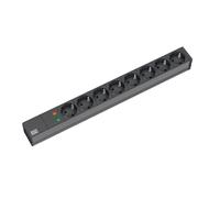 Bachmann 19'' 2m 8x schuko h05vv-f 3g 1.50mm² base múltiple 8 salida