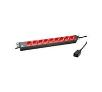 Bachmann 333.937 Regleta de alimentación 19 pulgadas 9x Salidas AC Tipo F Negro/Rojo