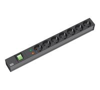 Bachmann 48,26cm 19zoll steckdosenleiste 7-fach mit us mit schalter schwarz