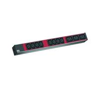 Bachmann 800.2332 unidad de distribución de energía (PDU) 1U Negro, Rojo 11 salidas AC - Unidades de distribución de energía (PDU) (Básico, 1U, Aluminio, Negro, Rojo, 11 salidas AC, C13 acoplador, C19