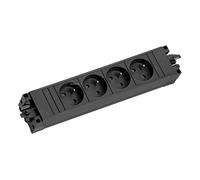 Bachmann 906.18820 STEP BASE 4xUTE GST18, Regleta Eléctrica 4 Tomas AC, Interior, IP20, 250 V 50 Hz 16 A 3680 W, Negro