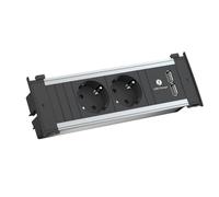 Bachmann 927.001 KAPSA Unidades de toma de corriente, Small, 2x enchufes con puesta a tierra, 1x Cargador USB
