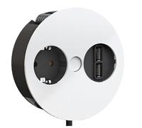 Bachmann 931.231 Twist Unidad de Toma de Corriente, 1x Enchufe con Puesta a Tierra, 1x Cargador USB, Blanco Mate
