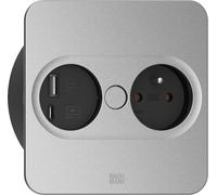 Bachmann 946.015 toma de corriente type e + usb a + usb c acero inoxid