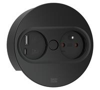 Bachmann 946.106, Tipo E + USB A + USB C, Para escritorio, 4 cm, Escritorio, , Metal, Plástico