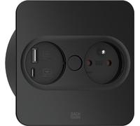 Bachmann 946.107, Tipo E + USB A + USB C, Para montaje en mesa, 4 cm, Acero inoxidable, Metal, Plástico, IP20