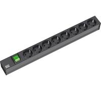 Bachmann - Base 19" 8 Tomas con Interruptor Aluminio Negro