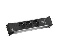 Bachmann Baymann Power Frame - Marco de alimentación (Mediano, 3 contactos de protección, 1 Cargador USB)