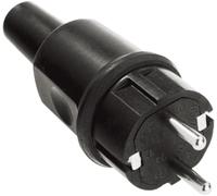 Bachmann - clavija recta schuko 16a/250v goma reforzado negro