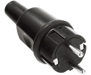 Bachmann - clavija recta schuko 16a/250v goma reforzado negro