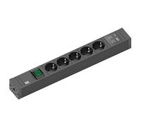 Bachmann Connect Line 5xSchutzkontakt, Interruptor USB A&C 22W, negro