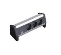 Bachmann desk 1 base múltiple 3 salidas ac interior negro, plata