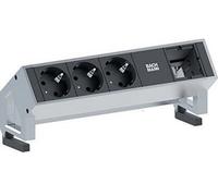 Bachmann desk 2 base múltiple 0,2 m 3 salidas ac negro, acero inoxida