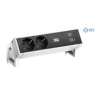 Bachmann desk 2 base múltiple 2 salidas ac interior negro, blanco