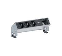 Bachmann DESK 2 Regleta de caja de enchufes 3x Schutzkontakt 1x ABD GST18 Inox
