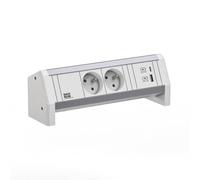 BACHMANN Desk 2xCEE7/3 1xUSB A/C 22W GST18 RAL9010