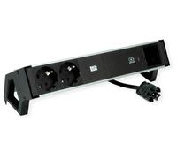 BACHMANN DESK2 GST18 - Cargador USB (2 Unidades, Aluminio, 60 W, 1 ABD, 0,2 m), Color Negro