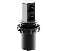Bachmann Torreta empotrable toma de corriente 928.002 2x Schuko cable PVC negro/plata